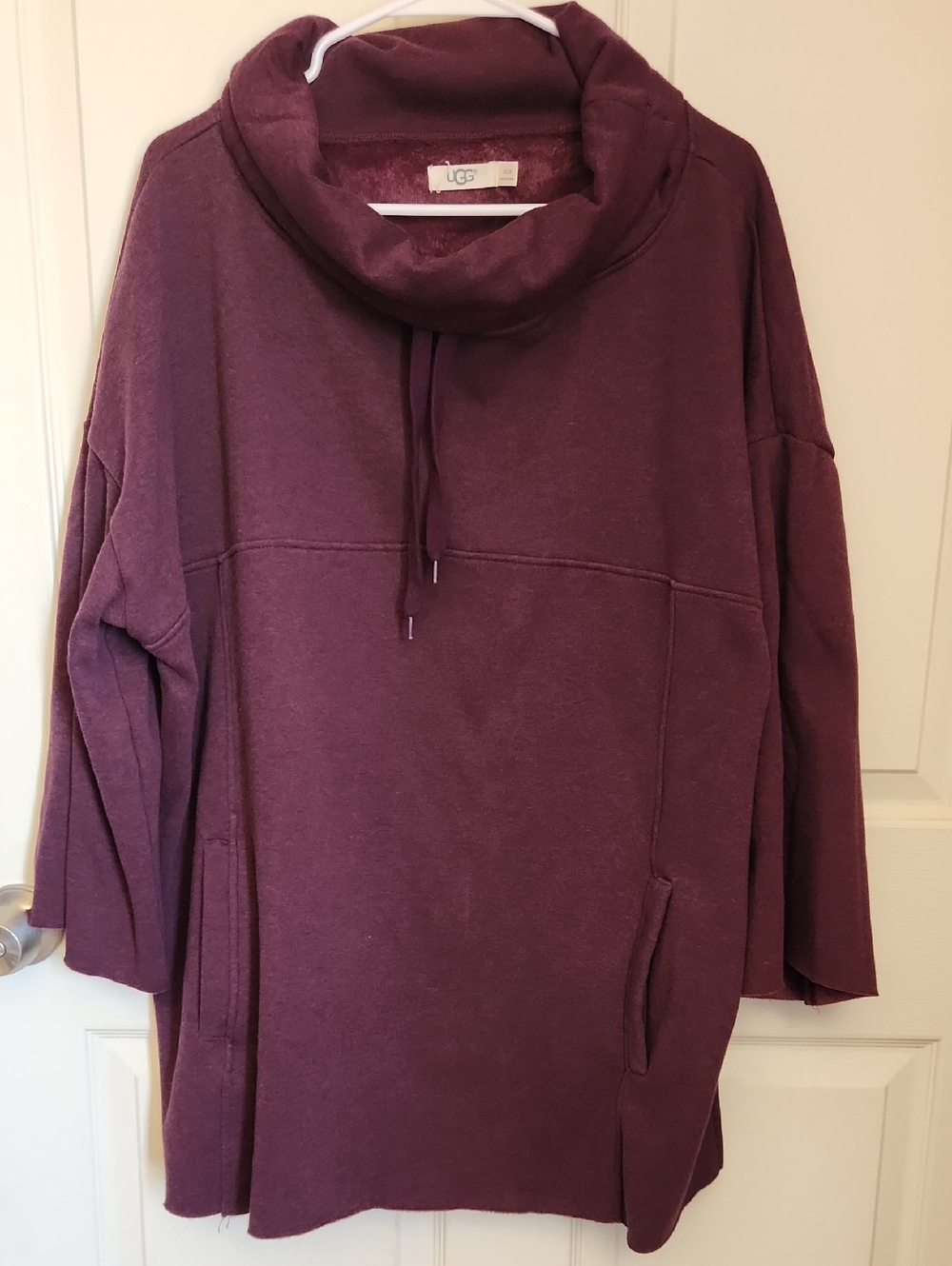 UGG Astrid poncho top featuring a fleece-lined interior and a funnel neck. 1x/2x
